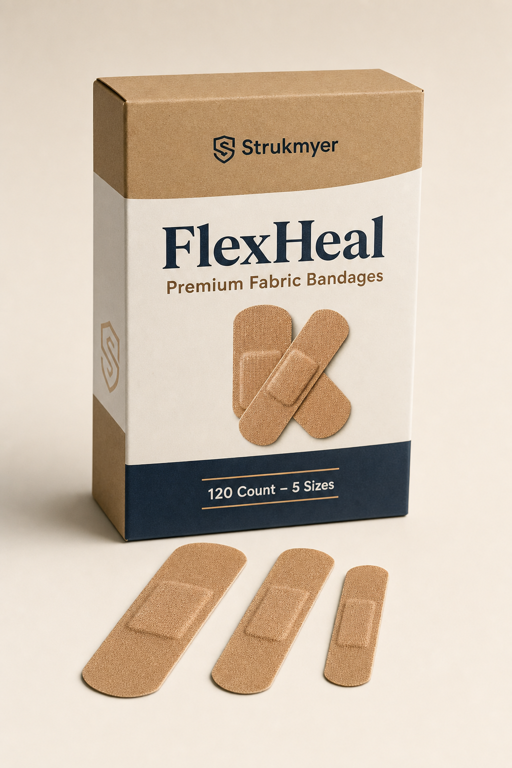 FlexHeal Premium Fabric Bandages – 120 Variety Pack – view 1